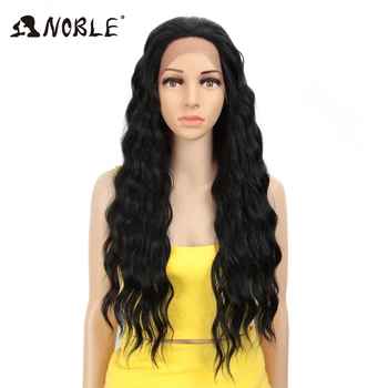 

Noble wig 28 " Ombre Dark Red Long Wavy Wig Perucas front lace Hair Cosplay Wig Synthetic Lace Wigs for Black Women Wave wig