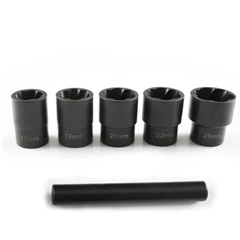 

6Pcs Screw Nut Extractor Chrome Molybdenum Steel Wrench Remover Socket
