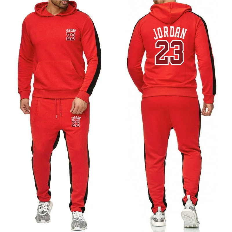 Спортивный костюм мужскойМужская толстовка с капюшоном, брюки с капюшоном, спортивные штаны-костюм для бега, 23-спортивный костюм, мужские комплекты Jordan