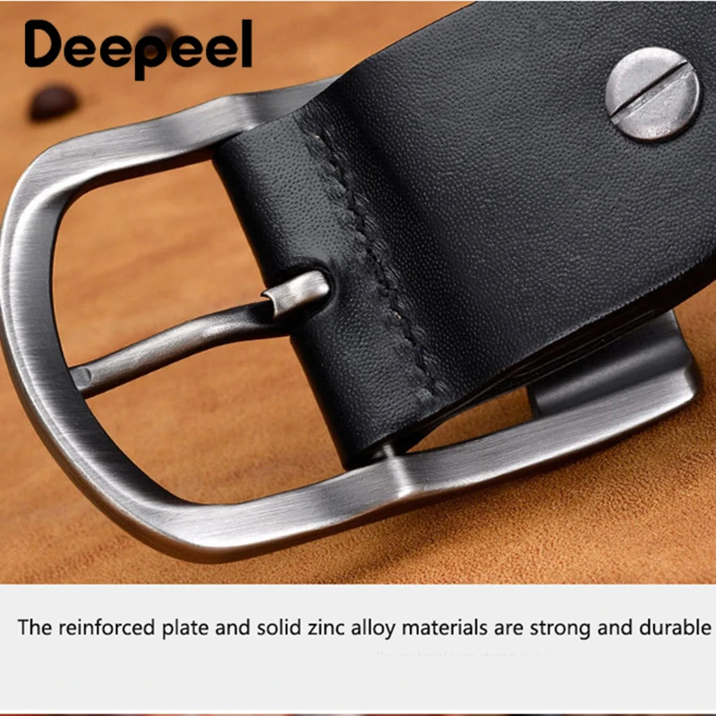 Deepeel 3.8X105-160 см высококачественные первый слой воловьей кожи ремни для мужчин Роскошные модные из натуральной кожи с металлической пряжкой YB275