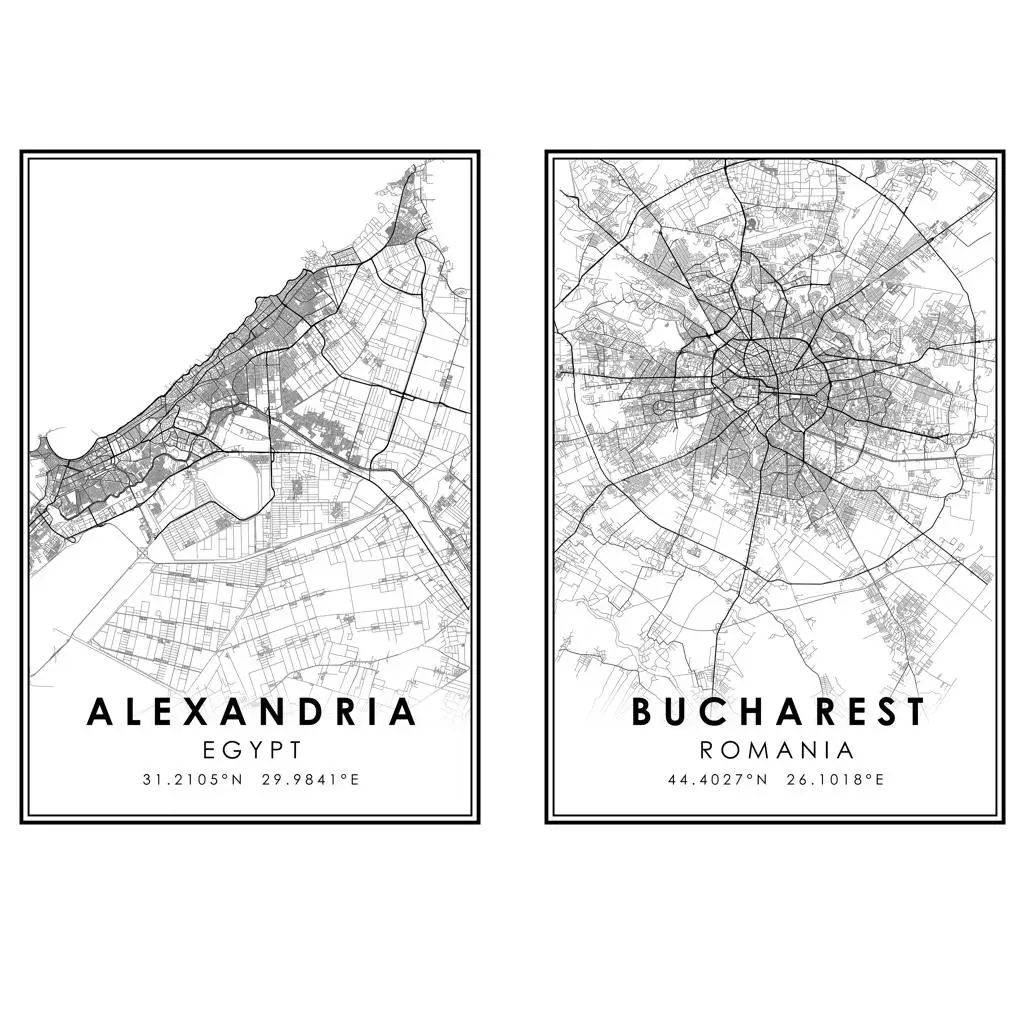 Giclée Distance Gift Travel Poster Romania Wall Art Bucharest Skyline