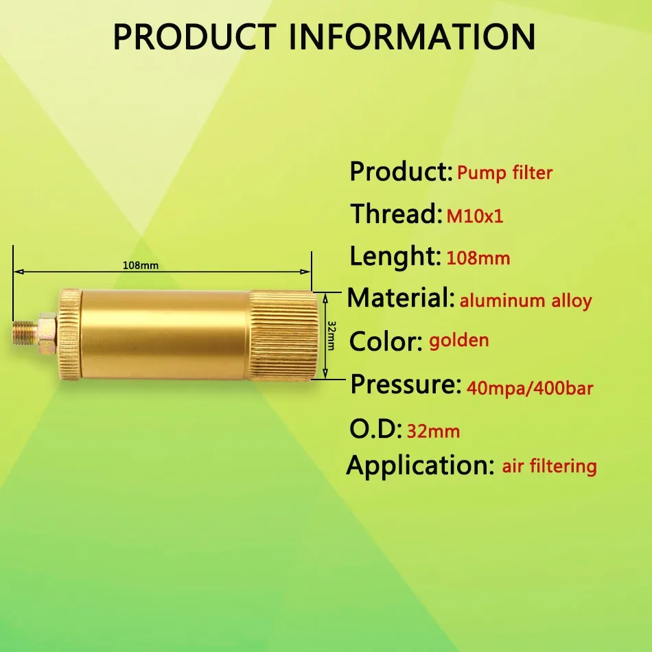 Насос высокого давления PCP для пейнтбола фильтр насоса M10x1 сепаратор воды и масла