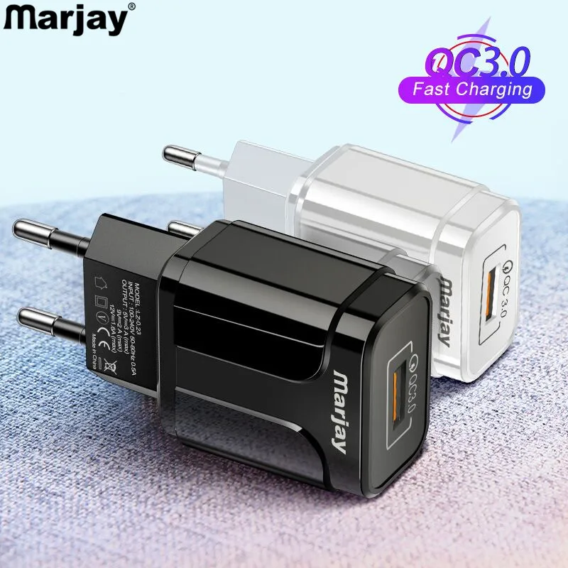 

Marjay USB Charger for Xiaomi Redmi 18W Quick Charge 3.0 for Samsung Fast Charger for Huawei Mobile Phone Charger for iPhone