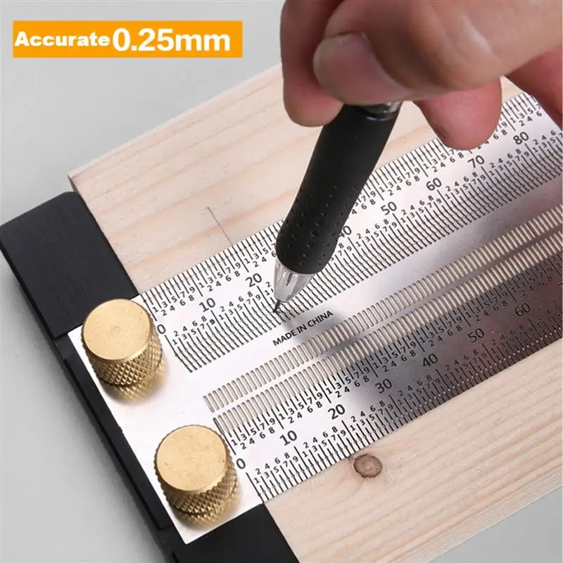 180-400mm High-precision Scale Ruler T-type Hole Ruler Stainless