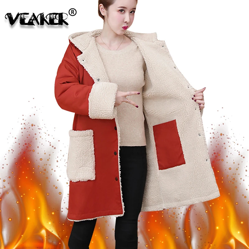 

Winter Clothes 2020 Cashmere Long Coat Women Warm Wool Thicken Jacket Loose Outwear Reversible Plus Size Casual Hooded Jackets