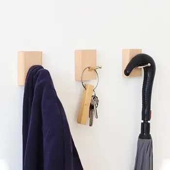 

INS Nordic Style Wooden Wall Hook For Kids Room Decoration Wood Hanger Hooks For Clothes Hanger Coat Key Holder Organizer