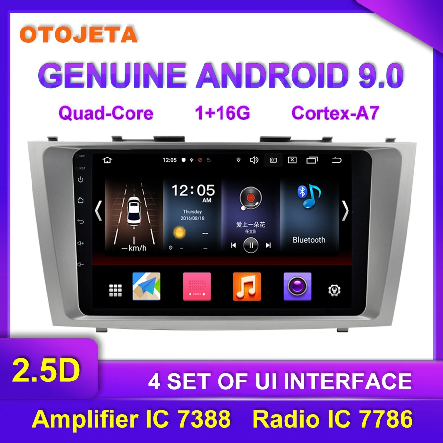 Завод прямых продаж OTOJETA Android 9,0 Автомобильный мультимедийный радио для Toyota Camry 2007 2008 Автомобильный видеорегистратор gps навигация