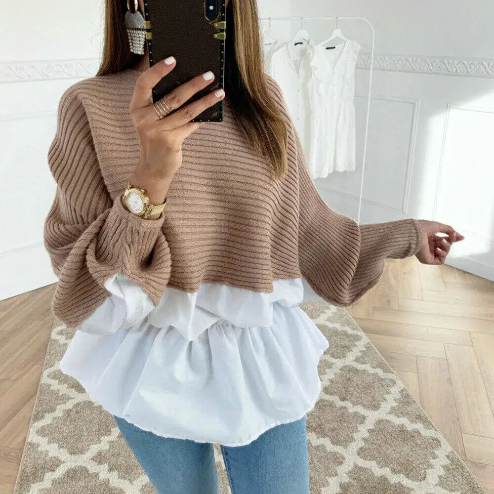 

New Design Women Hoodies O Neck Patchwork Fall-Winter Clothes Fashion Female Pullover Streewear Hoodies
