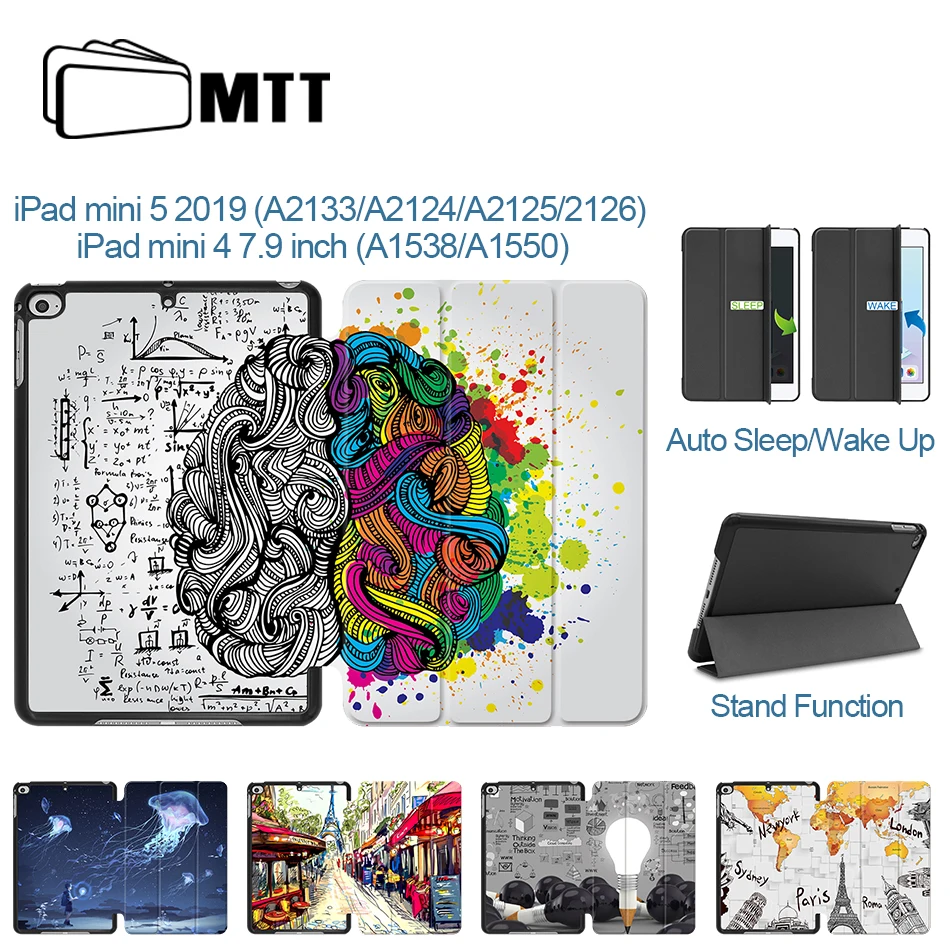 

MTT Case For iPad Mini 5 2019 Slim PU Leather Flip Stand Smart Cover for iPad Mini 4 7.9 inch Tablet Case a1538 a2125 a2126