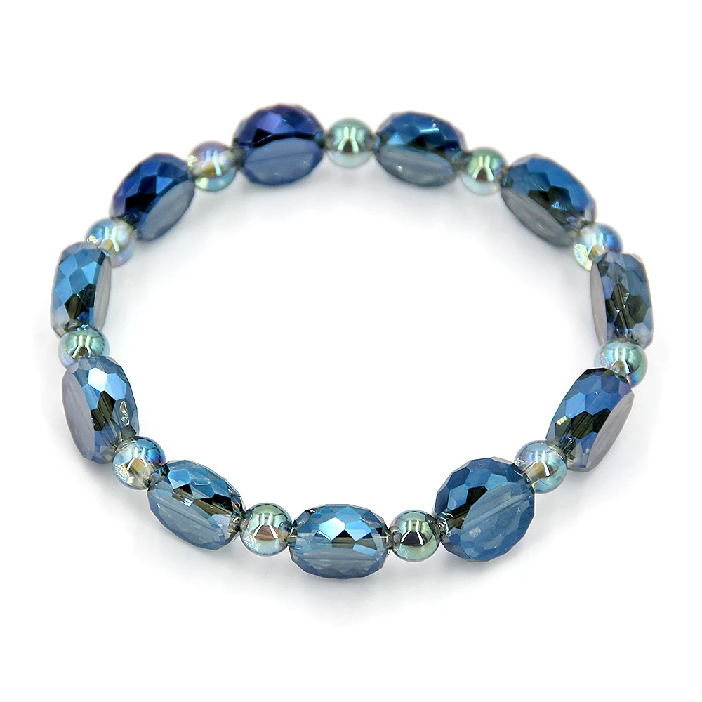 Эластичный браслет для женщин роскошный и модный стеклянный My blue fashion