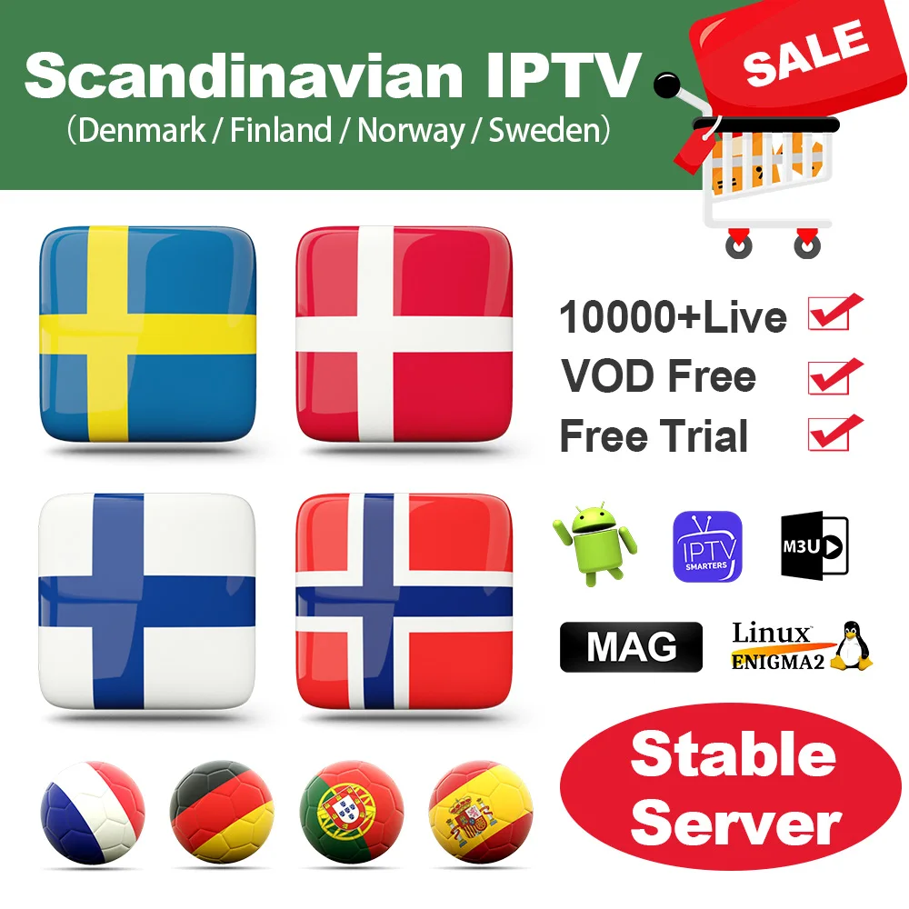 

IPTV France Spain M3u Poland Sweden Dazn Smart IPTV Subscription Europe IPTV Code France 12 Months Smarters Norway IP TV Finland