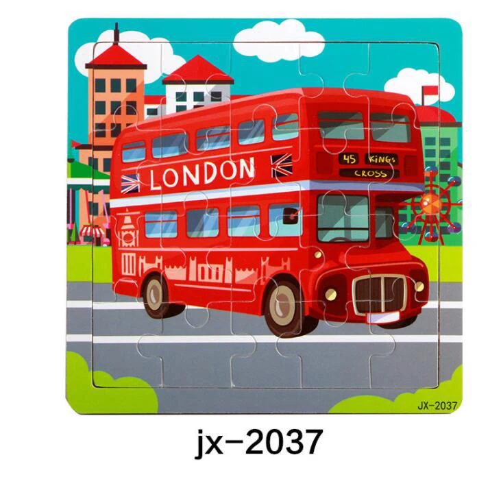 jx-2037 Детские игрушки деревянные 3d головоломки мультфильм животных интеллект Дети образовательный мозговой тизер детская танграмма формы обучающий пазл игрушка - Цвет: jx-2037