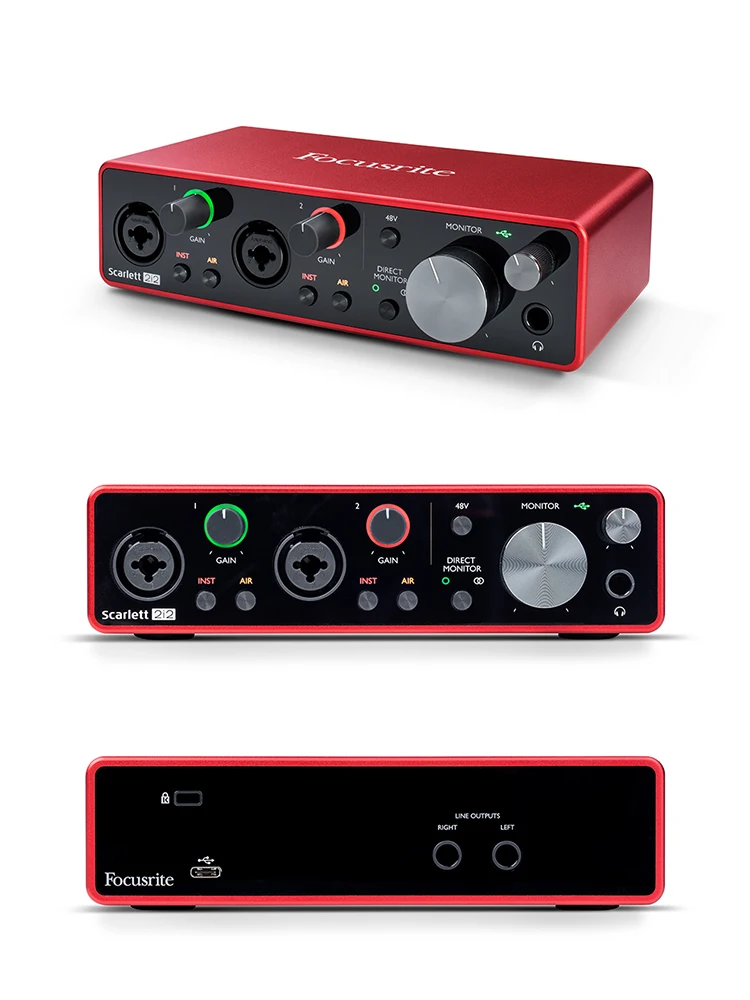 Модернизированный Focusrite Scarlett 2i2(3rd gen) 2 в/2 выход USB 2,0 аудио гитарный интерфейс Запись Звуковая карта Mac и ПК Совместимость