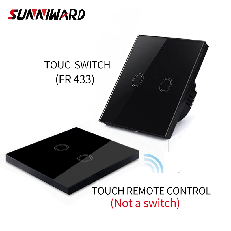 

Eu/uk Standard Light Remote Control Switch,1/2/3 Gang 1 Way White Glass Panel 220v Wall Touch Switch Rf433 Smart Home