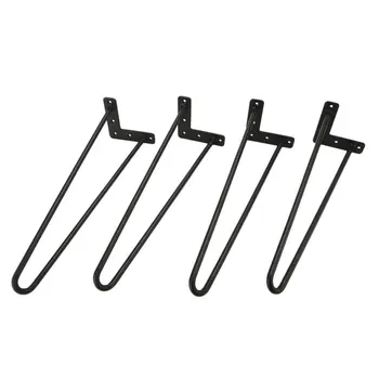 

4 pcs Hair iron legs Simple hardware table legs U-shaped hairpin table legs Iron wire table legs 10mm