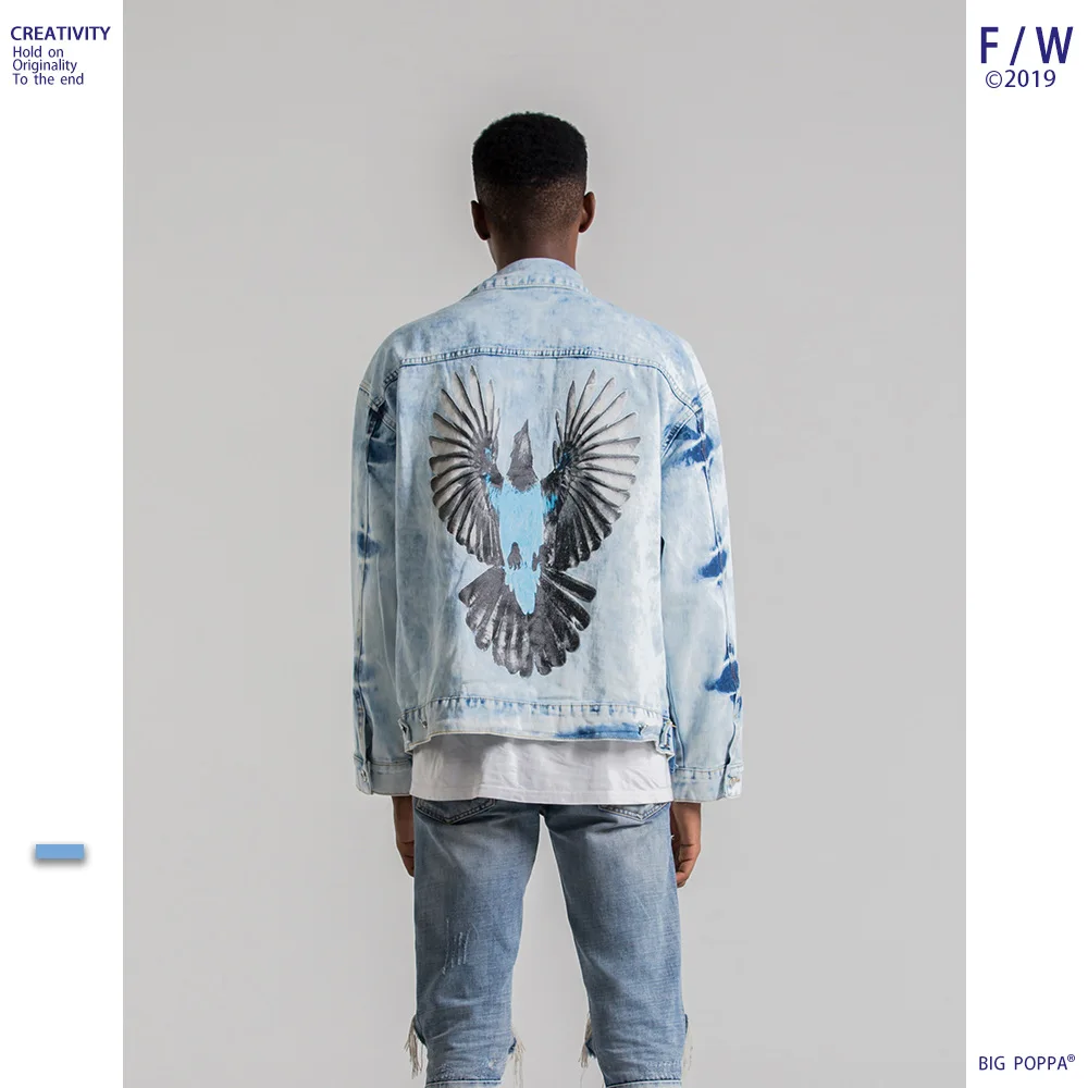 Men's Fashion Clothing Denim Jackets Retro Snowflake Embroidery Oversize Jacket Hip Hop tide Original Design Denim Coat Male
