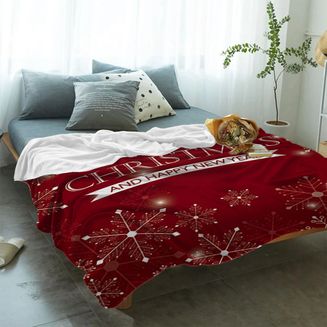 Мягкое удобное фланелевое одеяло Merry Christmas Снежинка печать пледы одеяло Рождество s красный диван простыни Прямая поставка