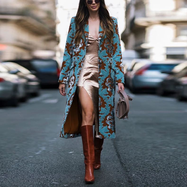 Женское модное клетчатое пальто с отворотом, куртка, осень и зима, стиль Kpop, длинное женское пальто