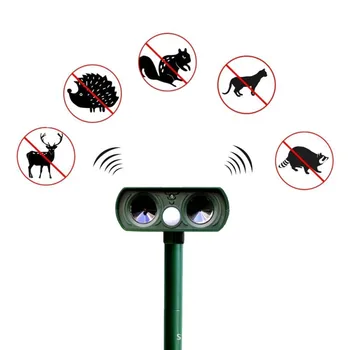 

New Pet Repeller Dog Cat Bird Boar Mouse Mosquito Ultrasonic Solar Power Rechargeable Outdoor Indoor Tool Supply