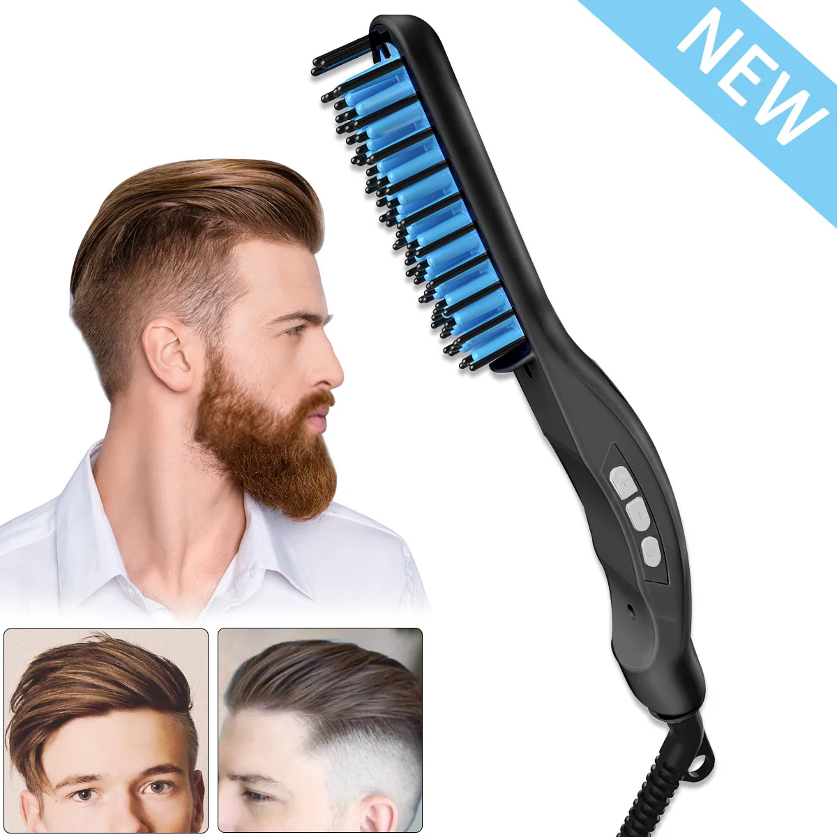 New LCD Straight Hair Comb Men's Straight Hair Apparatus Beard Comb Ceramic Curling Straightener Blow Dryer Curling Hair Tools