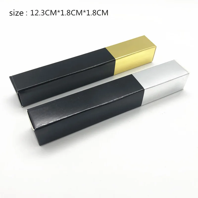 

50pcs 100pcs Empty Lip Gloss Tube Packaging Carton Box Black Gold/Silver Lipstick Tube/Mascara Tube DIY Packing Box 18*18*123mm