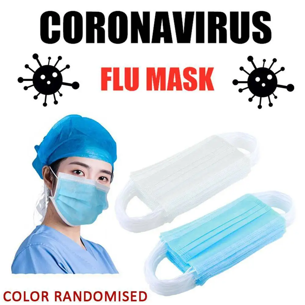 

50Pcs Disposable 3-Layer Protection Anti Dust Breathable Earloop Mouth FFP3 Face Mask