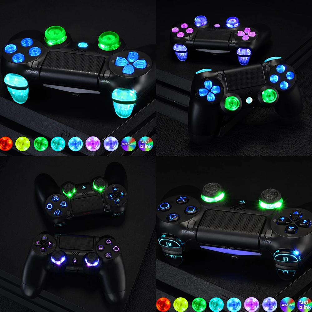 Extremerate Multi Colors Luminated Buttons Dtfs Dtf 2 0 Led Kit For Ps4 Cuh Zct2 Controller Controller Not Included Replacement Parts Accessories Aliexpress
