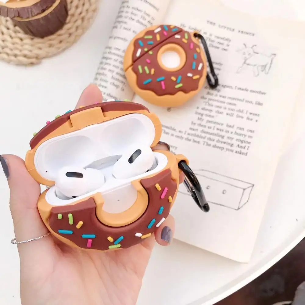 Милый 3D чехол с изображением конфет еды пончиков для Apple AirPods 2 зарядный бокс