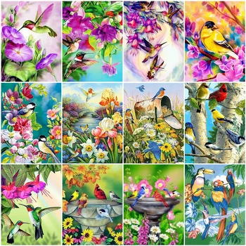 

AZQSD DIY Oil Painting By Numbers Abstract Animal Home Decoration Coloring By Numbers Bird Acrylic Paint Unique Gift Wall Art