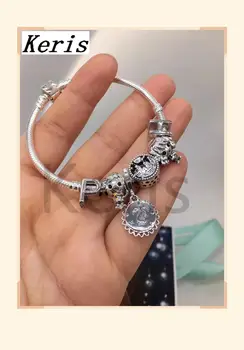 

Keris Store High Quality 1:1 100%925 Pure Silver New Mix Boys And Girls Design Beads Beads Decorative Open Bracelets Free Postag