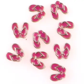 

20Pcs/Lot Cute Pink lipper Flip Flops Floating Locket Charms For Glass Living Locket Women Gift Jewelry