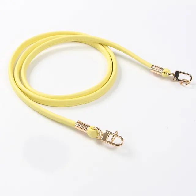 Candy Color Crossbody Small Carry Strap Soft Handbag Handle Bag Accessories PU Strap Sholder Bag Belts Leather Thin Crossbody yellow 120cm