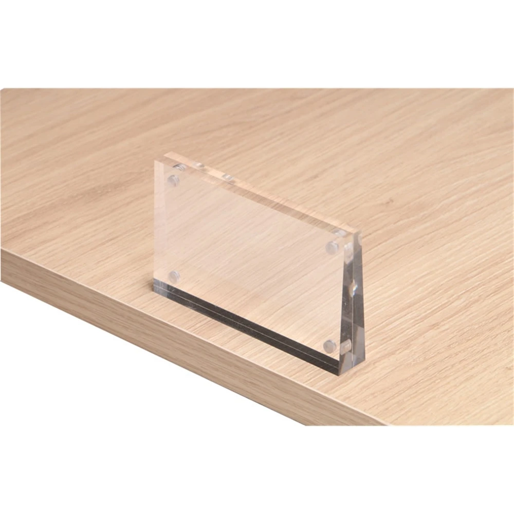 100*60mm Acrylic Price Tag Label Holder Stand Declining Desk Sign Info Card Display