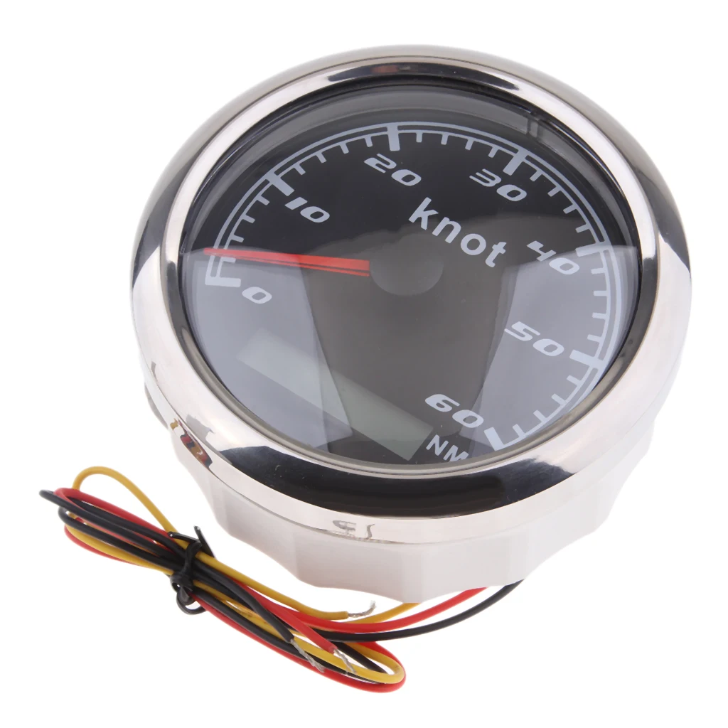 85mm 60 KnotWaterproof GPS Chrome Speedometer Gauge Odometer For Boat