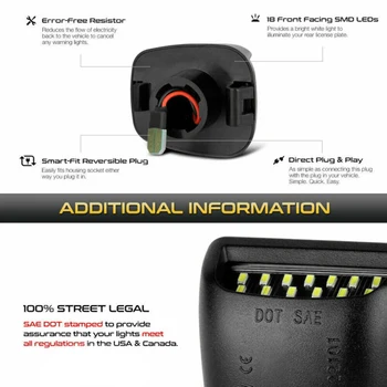 

Parts License Plate Light Bulb LED For Nissan/Frontier/Xterra Accessories
