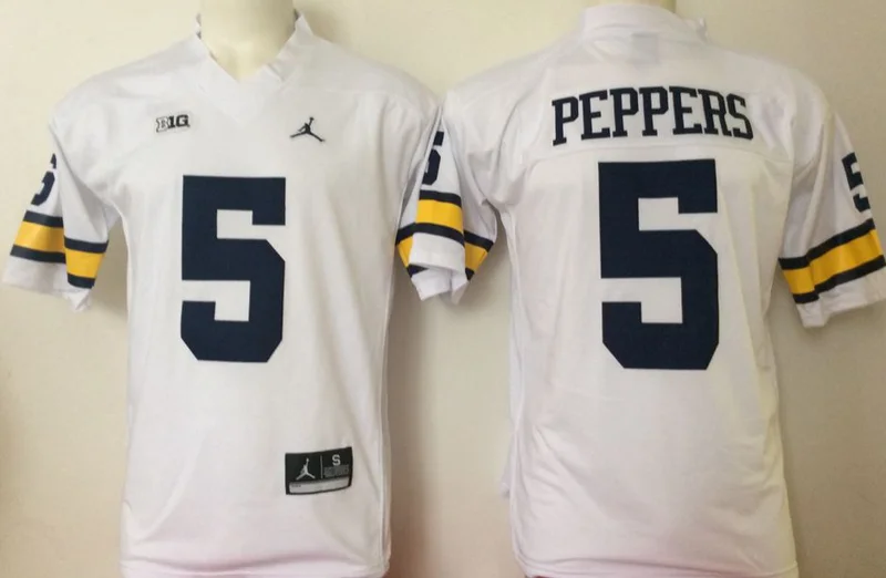 Новинка, Мичиган Росомахи ing Jabrill Peppers, Jim harbagh Charles Woodson tom brady Джерси - Цвет: Синий