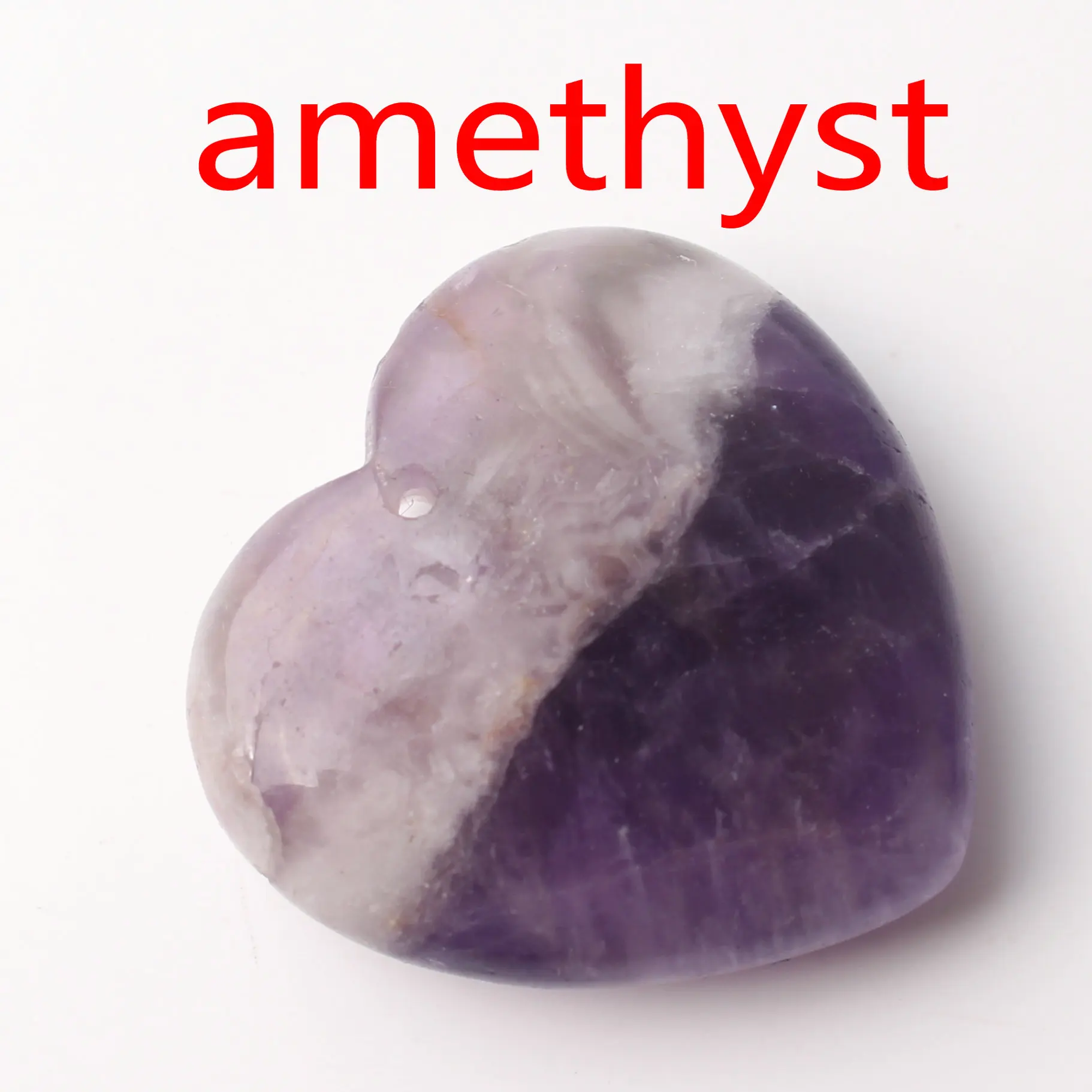Amethyst Натуральный кристалл Аметист Роза Кварц сердце форма кулон с отверстием ожерелье аксессуары ювелирных изделий камень, реики целебный подарок - Цвет: Amethyst