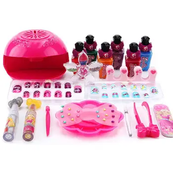 

Fun Nail Set With 6 Nail Polishes Dryer Girls Nail Set Cosmetics Makeup Toy Peelable Nail Polish For 3 Years Old And Above
