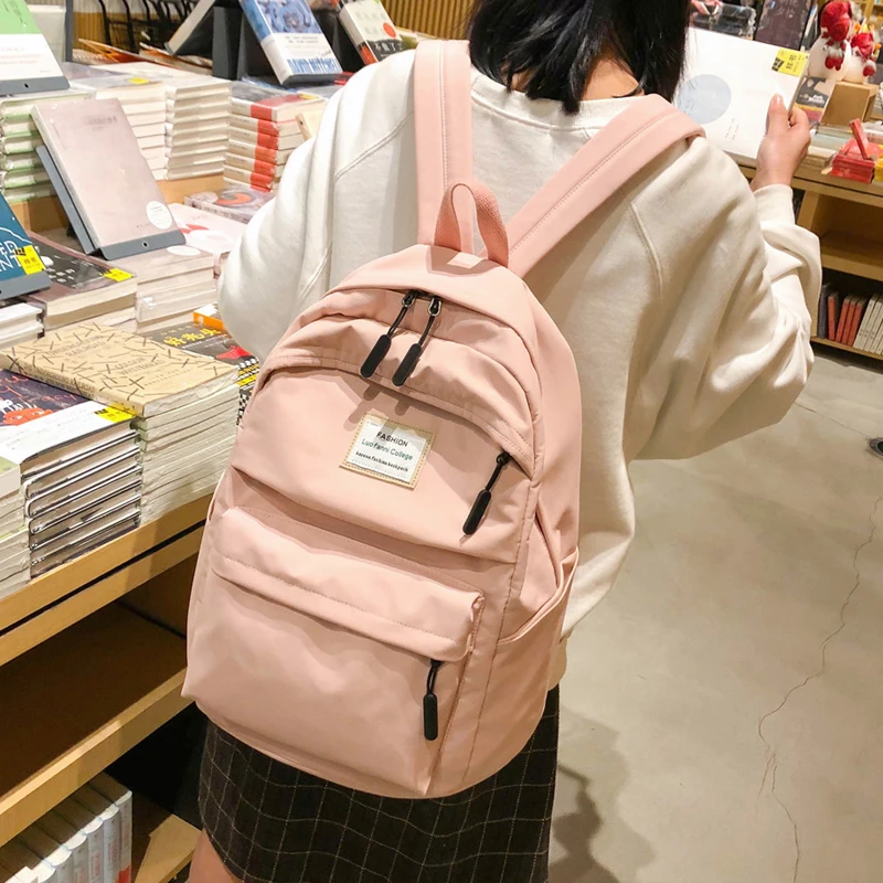 JOYPESSIE, Модный водонепроницаемый рюкзак, школьная сумка, женская, простая, для девочки-подростка, нейлоновый рюкзак для путешествий, Mochilas