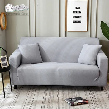 

Polyester/cotton Sofa Covers for Living Room Solid Sectional Slipcover Elastic Couch Cover Home Decor