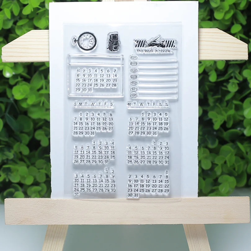 

calendar week schedule transparent clear stamp for Scrapbooking/Card Making/Sewing Fabric/Stamp set stationery Decoration Supply