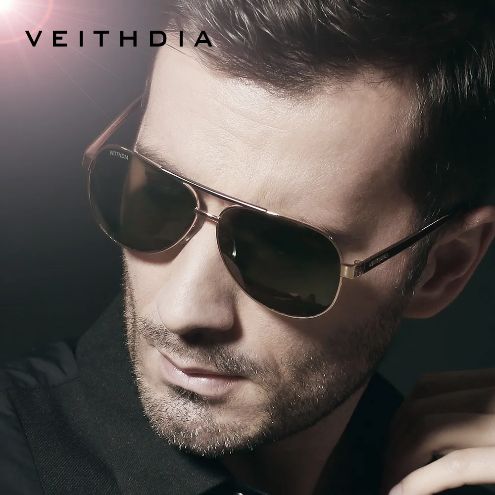 VEITHDIA с УФ-защитой классический Нержавеющая сталь Для мужчин солнцезащитные очки с поляризованным покрытием стекла, солнцезащитные очки, аксессуары для глаз, солнцезащитные очки, для Для мужчин VB3152