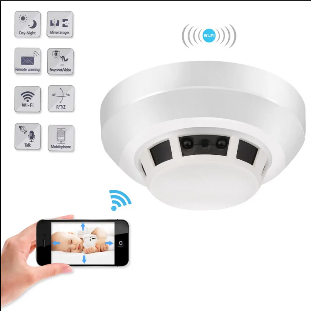 Smart Home IP Camera HD 1080P Battery Powered Security Smoke Detector WIFI Cam Mobile Remote View Night Vision CCTV Baby Monitor Smart Home IP Camera HD 1080P Battery Powered Security Smoke Detector WIFI Cam Mobile Remote View Night Vision CCTV Baby Monitor