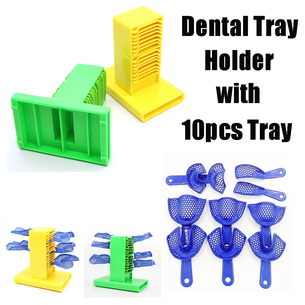 1 set Dental Impression Tray Holder Stand Placing Frame Dentist Instrument Dentistry Materials Dentist Tools With 10 pcs Tray