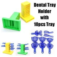 1 set Dental Impression Tray Holder Stand Placing Frame Dentist Instrument Dentistry Materials Dentist Tools With 10 pcs Tray