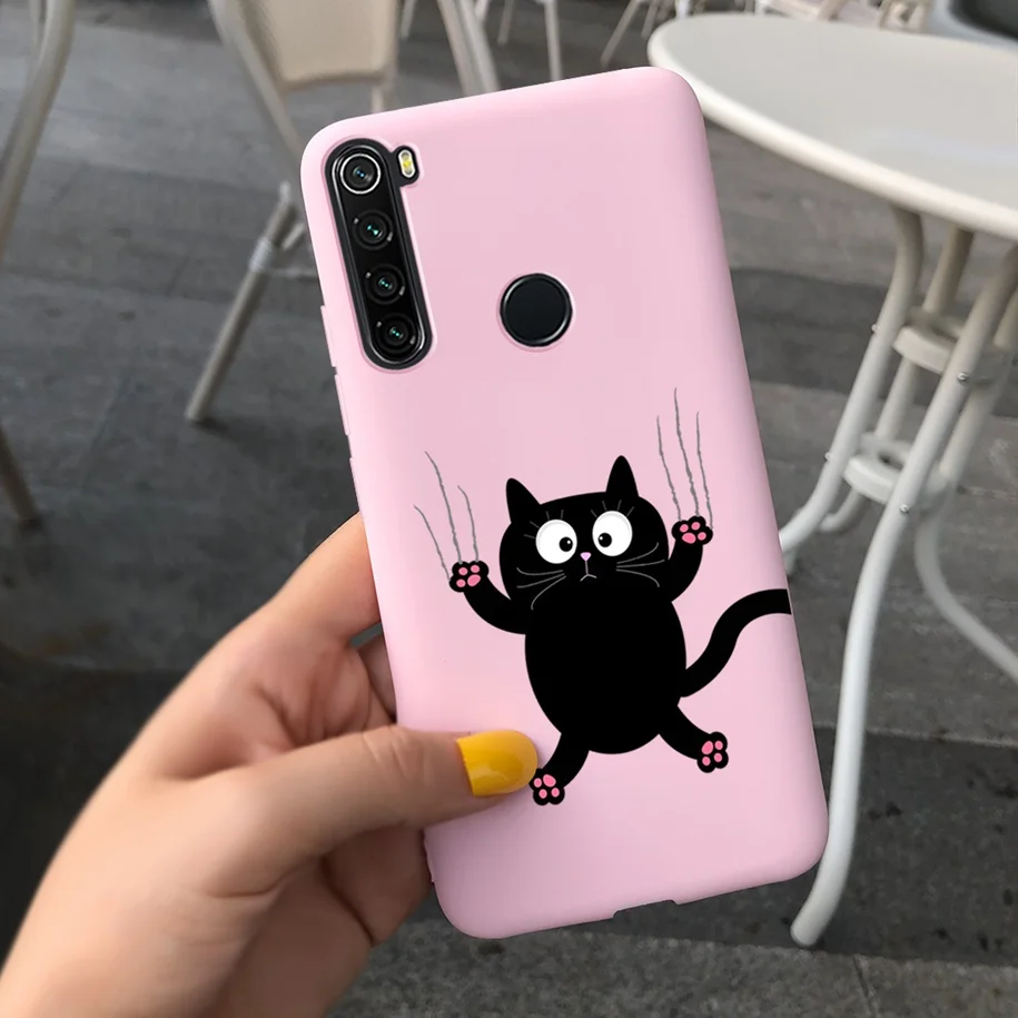 xiaomi leather case color Redmi Note 8 Ốp Lưng Điện Thoại Dễ Thương Mèo Hoạt Hình Ốp Lưng Dành Cho Xiaomi Redmi Note 8 Pro Trường Hợp Note8 8 T 8Pro 8 T Silicone Mềm Coque xiaomi leather case chain Cases For Xiaomi