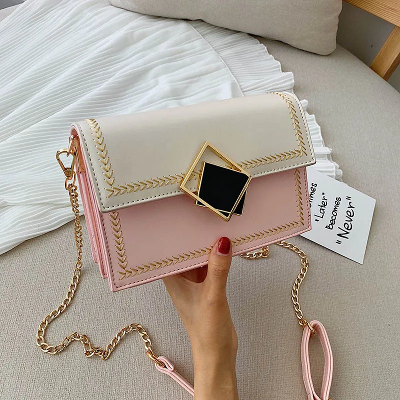 pink Роскошный клатч с ремешком маленькие женские сумки через плечо курьерские Сумки женские известный бренд Сумочка в руку, для женщин для дизайнерские сумки через плечо - Цвет: pink