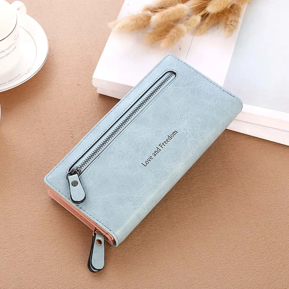 

Fashion Thin Slim Wallet Female Women Solid Color Coin Purse Long Wallet Card Holders Handbag Portefeuille#35