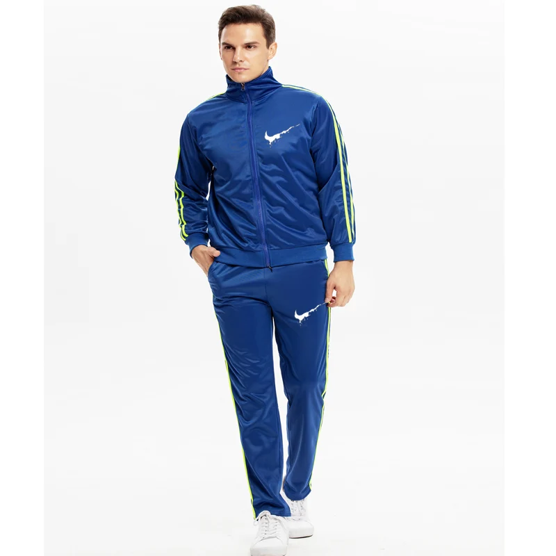 

Men 2019 Sport Suit Quick Dry Jacket + trousers Loose Tracksuits Summer Autumn Fitness Running suits Set Warm Jogging Tracksuit