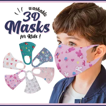 

10Pcs Children Kids Boys Girls Washable Adjustable Cartoon Lovely Mask Cover Cloth Mask Breathable Mouth Mask Washable Mouth Cap